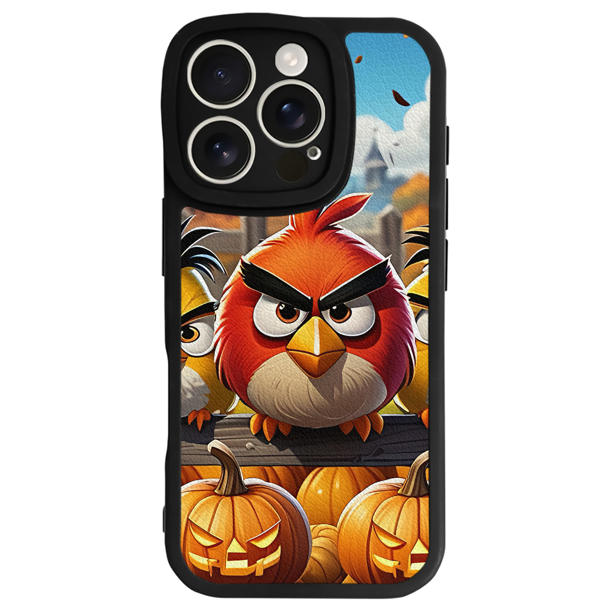（画像用） Angry Birds アングリーバード 【iPhone 16シリーズ対応】シリコンスマホケース（レザー調） 材質：シリコン